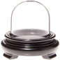 Plymor 2" x 2" Mini Glass Display Dome Cloche (Black Wood Veneer Footed Base) - color: Black Wood Veneer Base