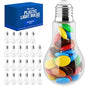Plastic Light Bulbs, Fillable Light Bulbs, Containers, Clear, 200ML, 24PK - color: Silver, size: 200 ml