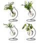 Plant Propagation Station, Plastic Vase with Metal Stand, Clear Plastic Hanging Vase, Hydroponic Planter for Office Home Wedding Tabletop Decoration (4)