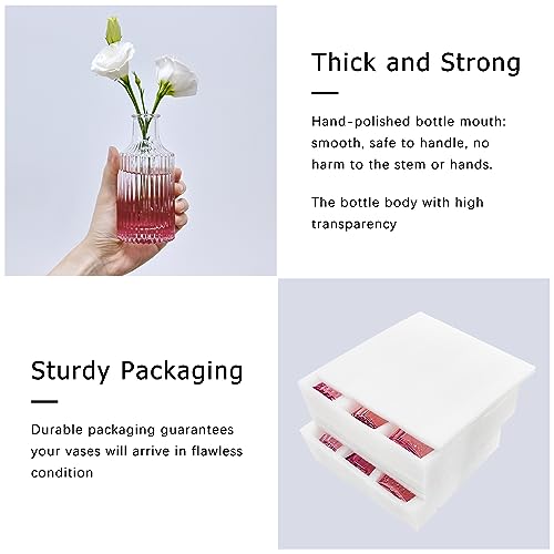 SUPMIND Glass Bud Vases Set, 12pcs Pink Small Flower Vases in Bulk - color: Pink, size: 12Pcs
