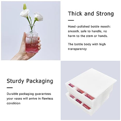 SUPMIND Glass Bud Vases Set, 12pcs Pink Small Flower Vases in Bulk - color: Pink, size: 12Pcs