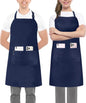 Utopia Kitchen Bib Aprons 2 Pack Adjustable With 2 Pockets - color: Navy