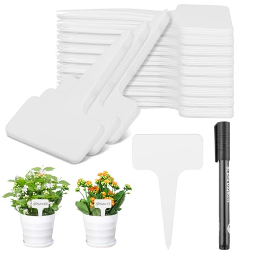 Greaner Plastic Plant Tags, 300 PCS Plant Markers for Outdoor Plants Waterproof, Plant Identification Stakes for Indoor Outdoor Plants, Vegetable Gardening Tags(White, 6x10cm) - color: White, size: 2.3x4 Inch-300 PCS