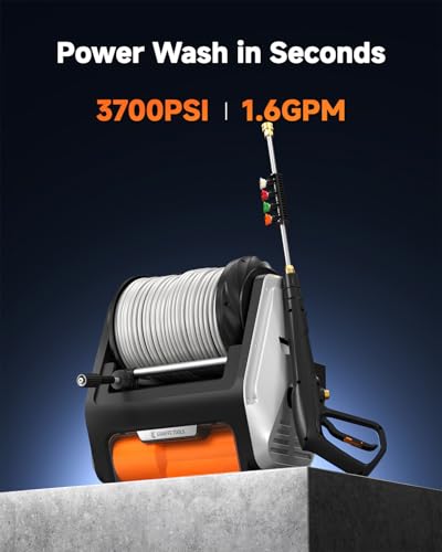 Giraffe Tools Grandfalls Pressure Washer Pro with 100FT Hoses, Light Silver - color: Light Silver, size: 100ft