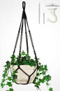 Macrame Plant Hanger Large for 12 inch Pot, Large Plant Hanger - color: Black