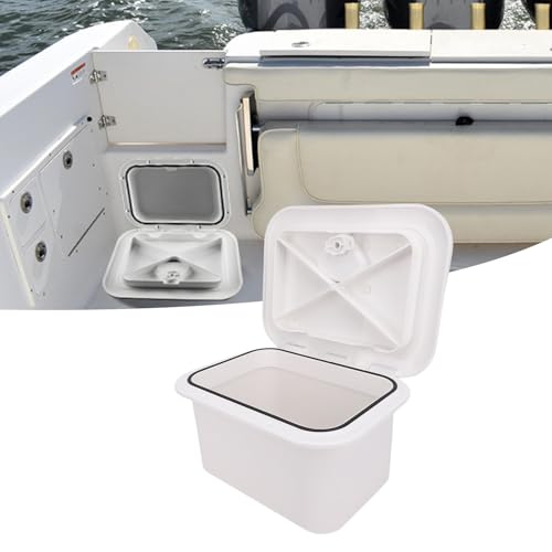 Marine Boat Storage Box ABS 37.5X27X17.5cm Boat Embedded Storage for Bait Fishing Gear Tools White