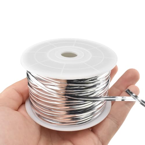 HAHIYO 100Yards/300Feet/91M Silver Metal Twist Ties Bread Candy Coffee Bag Ties Plant Garden Twist Ties for Cellophane Treat Bag Gift Wraping Bag Plastic Bag Halloween Party Cake Present Art Craft - color: Silver, size: 100Yards/300Feet/91M