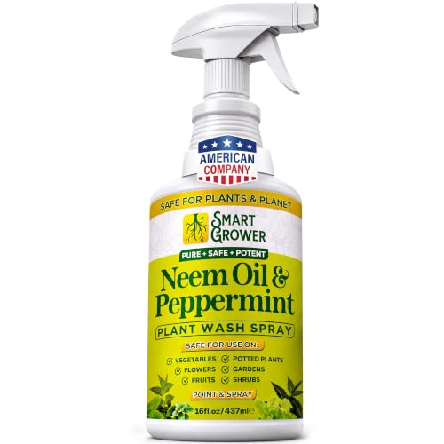 Neem Oil Spray for Plants with Peppermint Oil. Indoor & Outdoor Plant Use - size: 16 Fl Oz