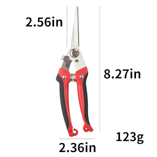 Multifunctional Stainless Steel Floral Pruning Shears Rose Thorns Clipping Tool Garden Snips Herb Scissors for Cutting Fresh Flowers Orchard Shears with Safety Lock Long Lasting Durability