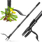 4-Claw Steel Weed Puller Tool, Heavy Duty Stand Up Weeder with Long Handle 46” for Easily Remove Weeds Without Bending, Pulling or Kneeling(Black)