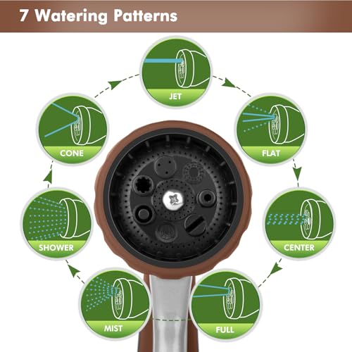RESTMO Heavy Duty Metal Hose Wand, Watering Wand for Garden Hose - color: Brown