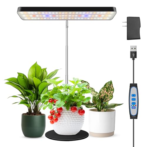 Wiaxulay Grow Lights for Indoor Plants,11in Full Spectrum Desk Growing Lamp - size: 1 Pack(Black)