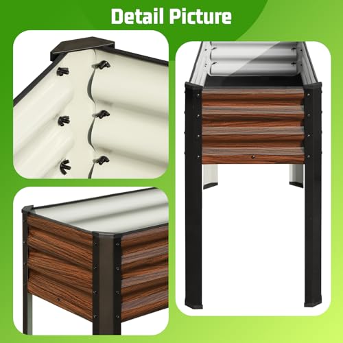 SnugNiture Raised Garden Bed with Legs, 48×18×32in, Brown - color: Brown, size: 48×18×32in(1PCS)