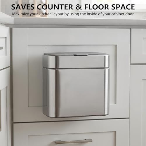 for Simplehuman Compost Caddy Mount - Under Cabinet Compost Bin Holder, French Cleat Kitchen Organization Solution, Easy Install, Space-Saving