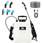 2 Gallon Battery Powered Sprayer, 2000mAh Electric Power White Continuous Battery Operated misting Retractable Long-Reach Metal Wand 5 Multi-Pattern Water attachments - color: White/2 Gallon