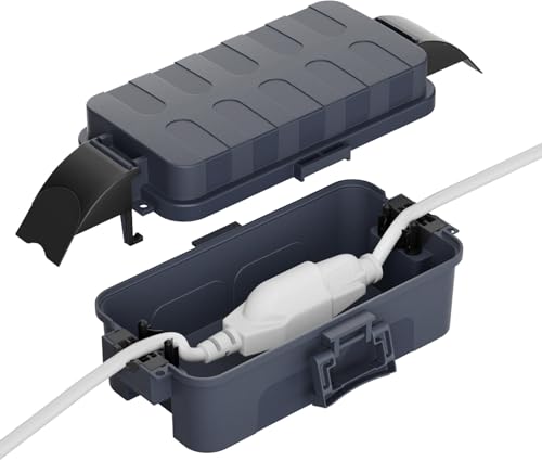 Flemoon Small Outdoor Electrical Box, IP55 Waterproof Extension Cord Cover - color: Gray, size: Small