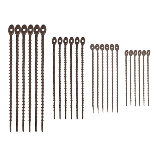 M METERXITY 48-Pack Adjustable Plant Ties, 4.7/5.9/6.7/8.2 Inch Silicone Flexible Multi-Function Garden Twist Tie for Crafts/Gift Wrapping/Gardening Plants, Reusable Support Twine [Brown] - color: Brown