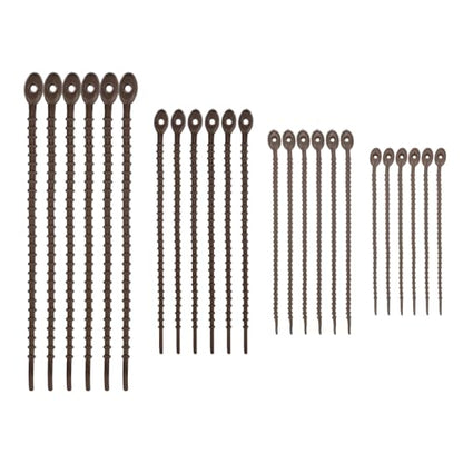 M METERXITY 48-Pack Adjustable Plant Ties, 4.7/5.9/6.7/8.2 Inch Silicone Flexible Multi-Function Garden Twist Tie for Crafts/Gift Wrapping/Gardening Plants, Reusable Support Twine [Brown] - color: Brown