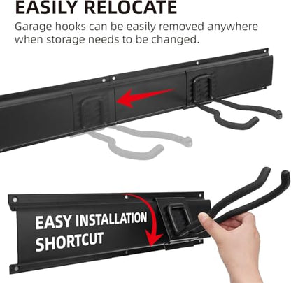Sinoer 96 Inch Wall Mount Tool Organizer, Garage & Garden Storage Rack