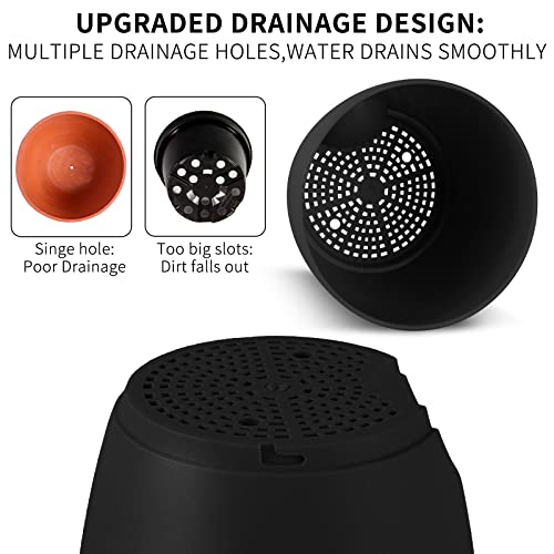 GARDIFE 5/5.5/6/6.5/7 Inch Self Watering Planters, Black - color: 7-black, size: 7/6.5/6/5.5/5 inch|5 pcs