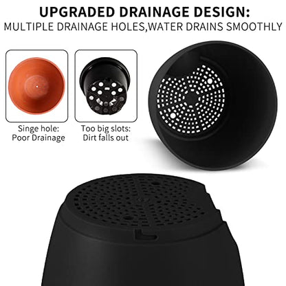 GARDIFE 5/5.5/6/6.5/7 Inch Self Watering Planters, Black - color: 7-black, size: 7/6.5/6/5.5/5 inch|5 pcs