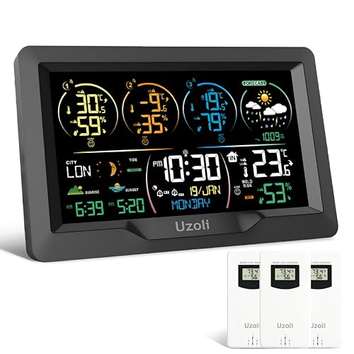 Uzoli EM3390 7.5" Weather Station Wireless Indoor Outdoor Thermometer
