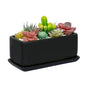 MyGift 10 Inch Matte Black Ceramic Succulent Planter with Tray - size: 10 Inch - 1 Pack