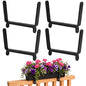 Chumia 4 Pack Window Flower Box Deck Railing Brackets for 2 x 6 Inch Deck, Heavy Duty Decks Railing Planter Brackets, Flower Baskets Holder for Fence Patio Garden Balcony