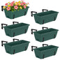 CADUKE Window Deck Railing Planter Box for Outdoor 6 Pack 17 Inch Deck Railing Planter Boxes Plastic Hanging Flower Planters Box with Adjustable Brackets Green - color: Green