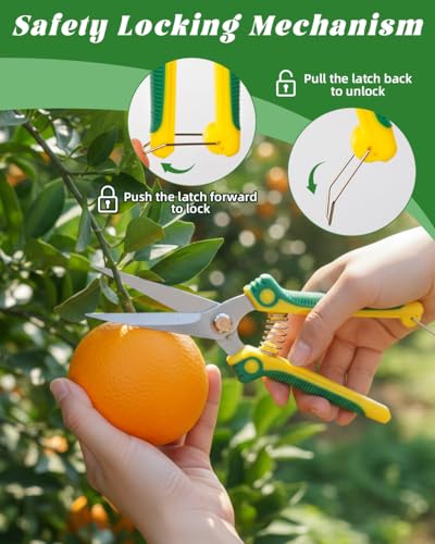 EWPJDK 3 Pack Garden Pruning Shears Scissors Clippers (Yellow) - style: Anvil