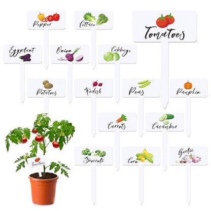 30 Pcs Acrylic Vegetable Labels Signs Waterproof Plant Marker