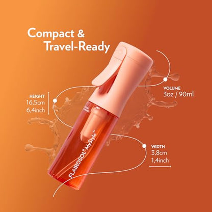 FLAIROSOL MyStyle Travel Continuous Spray Bottle, 3.04oz/90ml, Peach - color: Peach, style: 1 Pack