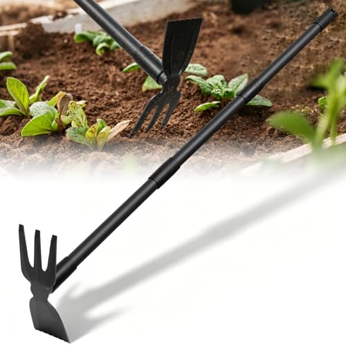 Pragmatist Weed Puller Tool with Long Handle, 2-in-1 Hand Weed Rake and Garden Hoe, 45.5" Manual Weeder Weeding Pull Tool for Lawn, Yard, Patio and Garden