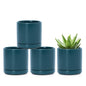 D'vine Dev 4-Pack Ceramic Pots with Saucers, Teal, 3.5 in, 94-X-A-9 - color: Teal, size: 3.5 Inch