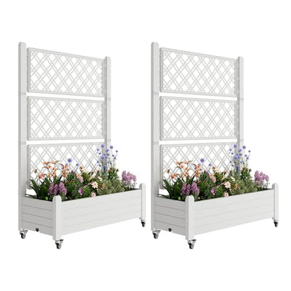 Fancyango Raised Garden Bed with Wheels 61.2" Hx2 -Ashen - color: Ashen, size: 61.2"Hx2