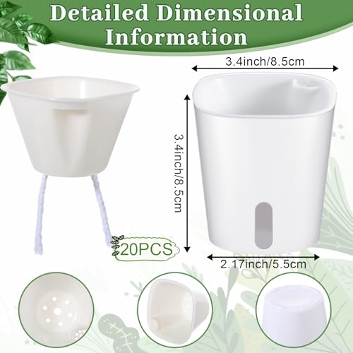 SHENLIU 3" Self Watering Pots, 20 Sets Watering Planters Plastic Self