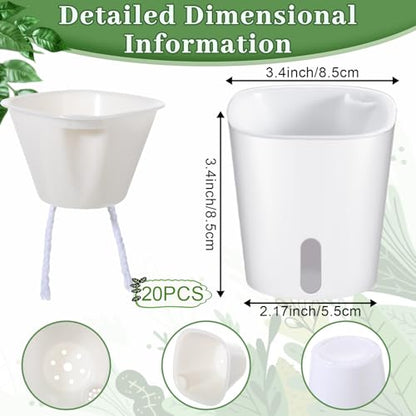 SHENLIU 3" Self Watering Pots, 20 Sets Watering Planters Plastic Self