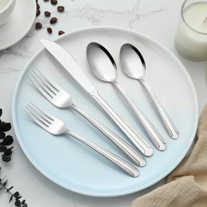 BEWOS 36-Piece Dinner Fork Set, 8.2-Inch Stainless Steel Silverware, Mirror Polished, Dishwasher Safe, For Home, Kitchen or Restaurant - size: 36 Pcs 8.2'' Dinner Fork