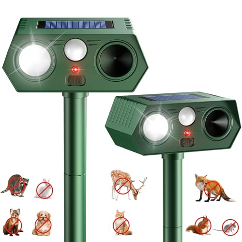 2026 Upgraded Solar Ultrasonic Animal Repellent Outdoor 4 Packs (2-Pack) - size: 2-Pack