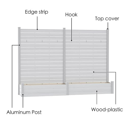 Kozyard 2Pack Privacy Screen with Planter70 H x 51" W Outdoor Garden Screen - color: White/2pack