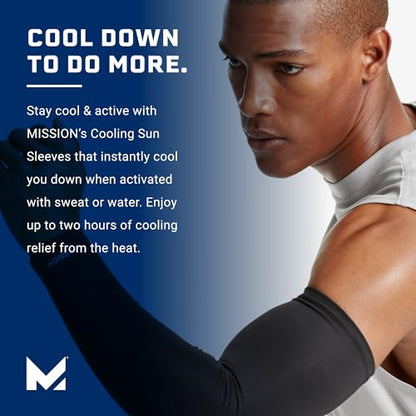 MISSION Cooling Sun Sleeves - Lightweight, Stretch Fabric - Cools Up to 2 Hours - UPF 50 Sun Protection - Machine Washable - color: Safety Yellow