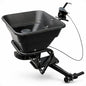 Field Tuff 12V 80 Pound Capacity Grass Seed Fertilizer Spreader with Hitch Mount Receiver and Rain Protector for ATV, UTV, or Utility Tractor