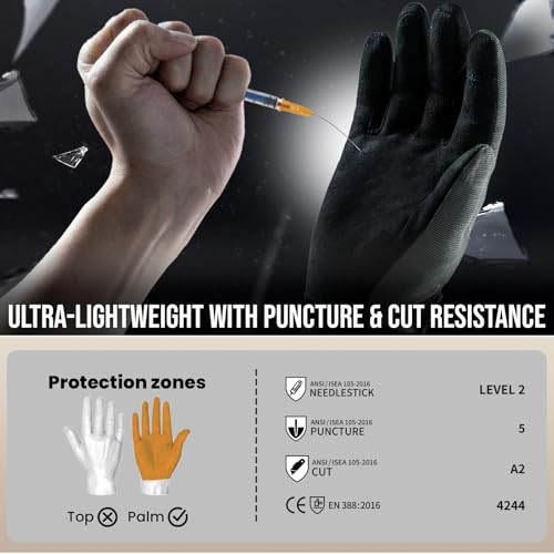 TAILI 2 Pairs Level 5 Puncture Resistant, Level 2 Needle Resistant Gloves M - size: Medium