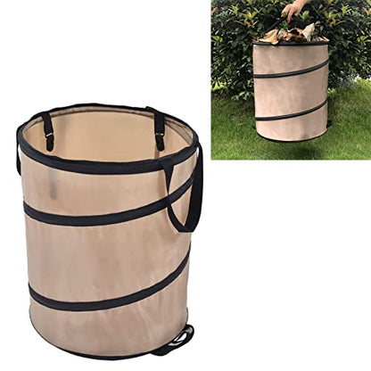 Collapsible Leaf Trash Can 37.8L Capacity Handle Locking Mechanism Outdoor Yard Garden Campsite Debris Bin 90% Cleanup Foldable Storage for Lawn Cleanup Leaf Collection