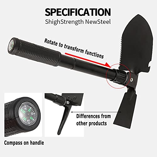 Folding Shovel with Carry Pouch Multitool Outdoor Folding Shovel