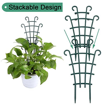 UWIOFF Trellis for Potted Plants, 4Pcs Stackable Small Indoor Plant Trellis