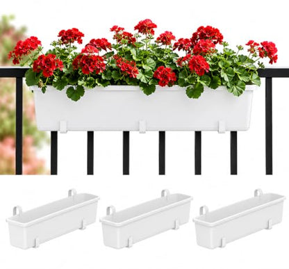 LaLaGreen Wall Planters for Outdoor Plants (36in, 3 Pack) Wall Mounted Pots - size: 36" x 3 Pack