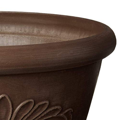 Arcadia Garden Products PSW TA20C Plastic/Stone/Wood Composite Bulb Pan – No Drainage Hole (Drillable), 8"x3", Chocolate - color: Chocolate, size: 8"x3"