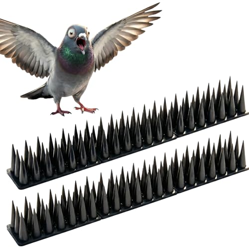 Bird & Animal Deterrent Spikes, 6 Packs Outdoor Plastic Spike Strips for Roof, Ledges, Fence, Walls & Railing, Humane Squirrel, Raccoon & Pigeon Barrier, 6 FT Coverage, Black - color: Black, size: 6 FT Coverage