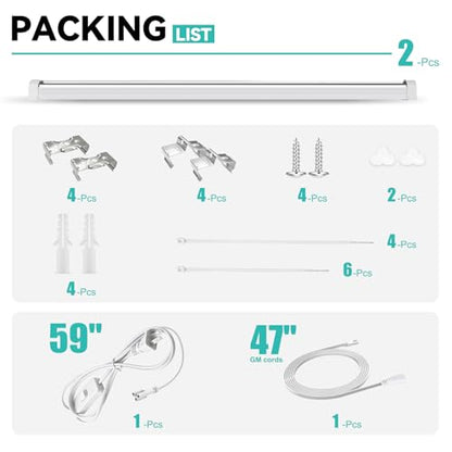JESLED 3FT Grow Lights, 5000K Full Spectrum Sunlight White, V-Shaped Beam - size: 3FT-2P